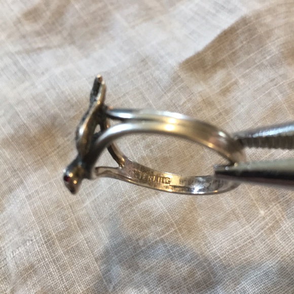 Sterling Silver Vintage Sparrow Marquisate Ring - Picture 5 of 8